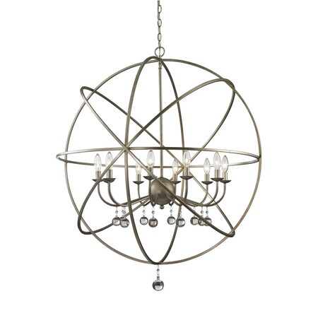 Z-Lite Acadia 10 Light Pendant, Antique Silver 415-36